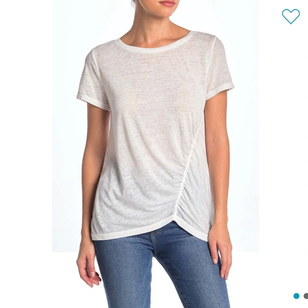 NWT Susina Ruched Burnout T-Shirt - Picture 1 of 6